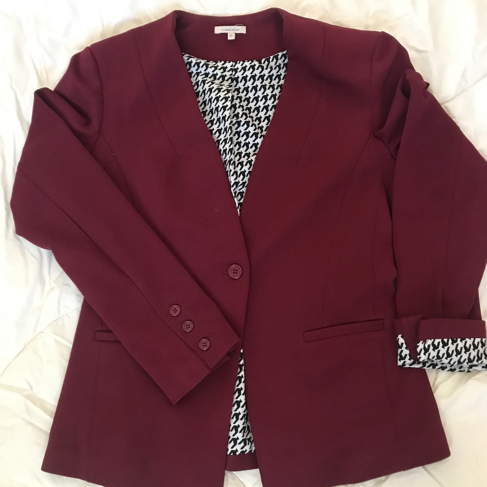 Crimson fully lined blazer